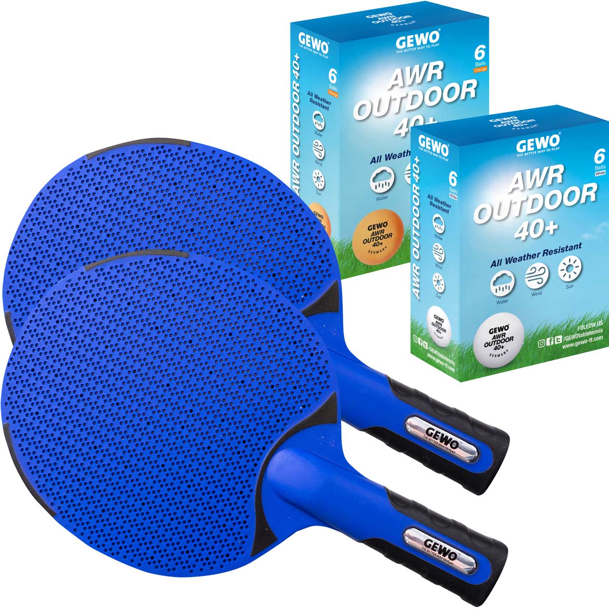 GEWO Outdoor Schläger + AWR Outdoor 6er - Set (4-teilig)