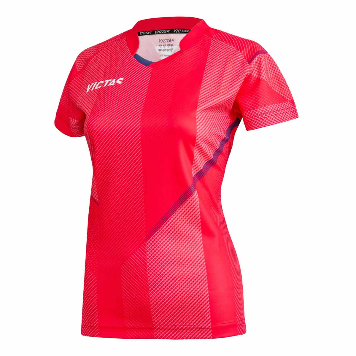 VICTAS Hemd V-Ladyshirt 220 rot/navy XL