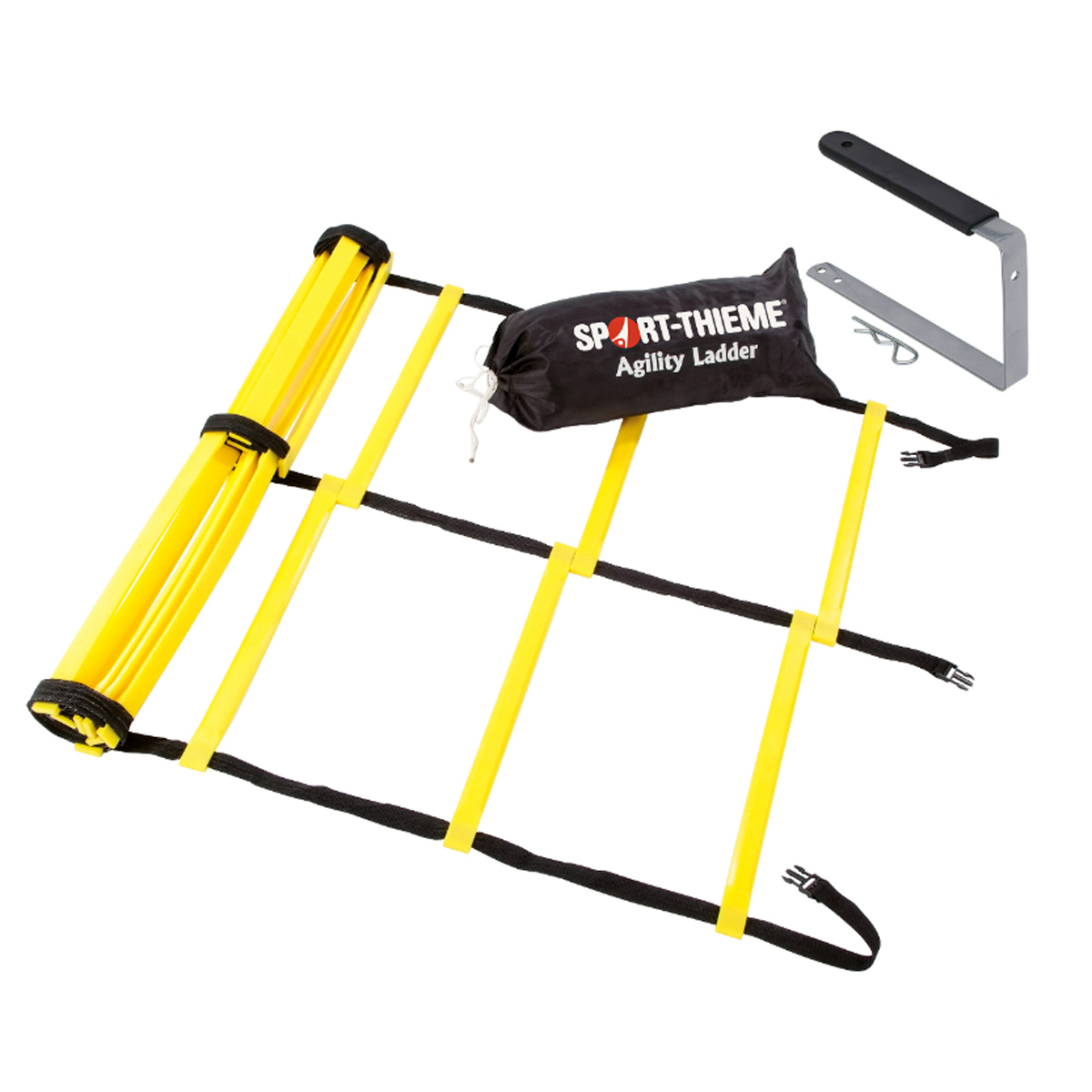 Koordinationsleiter "Agility" Doppel-Leiter 8 m schwarz/gelb