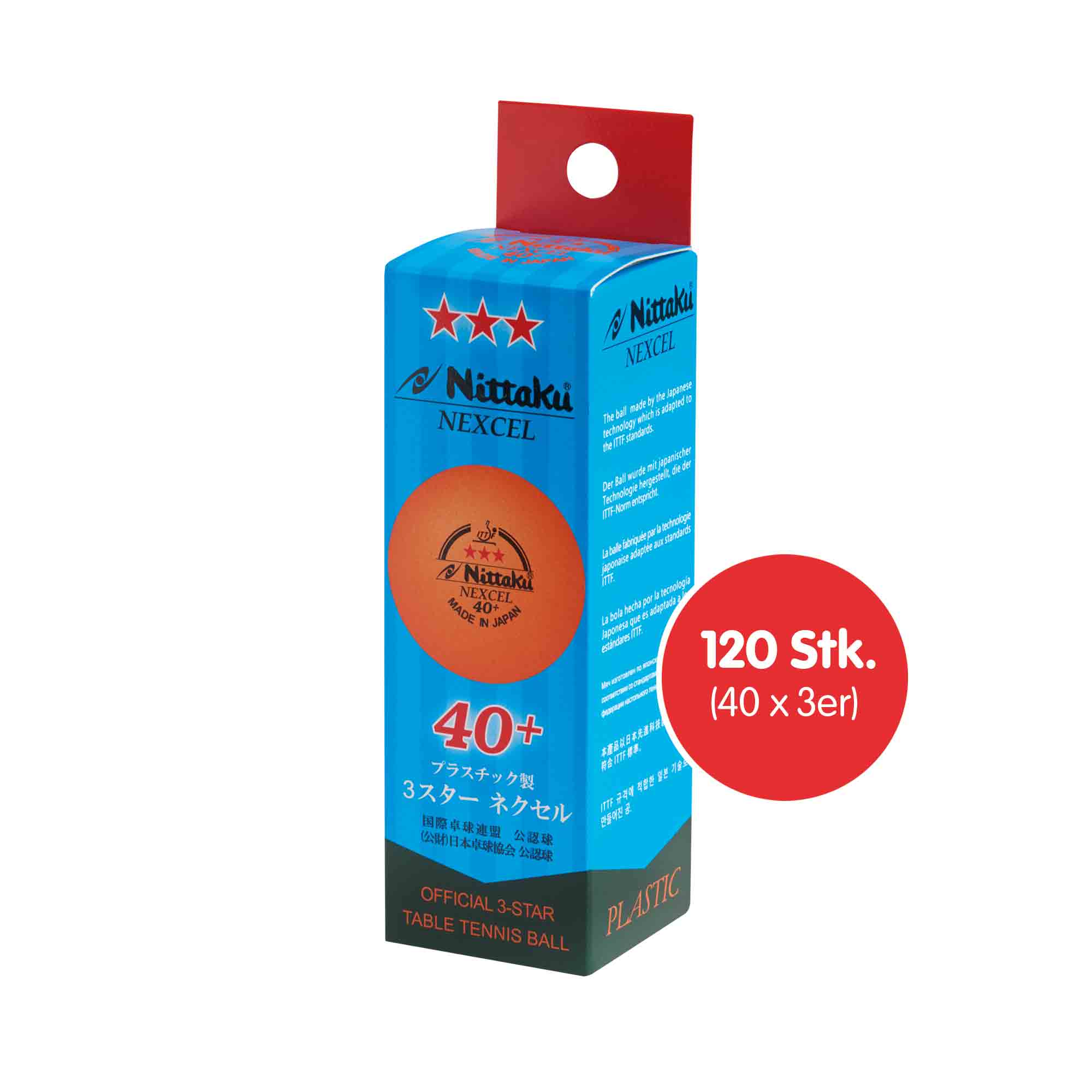 Nittaku Ball Nexcel 40+*** 120er orange