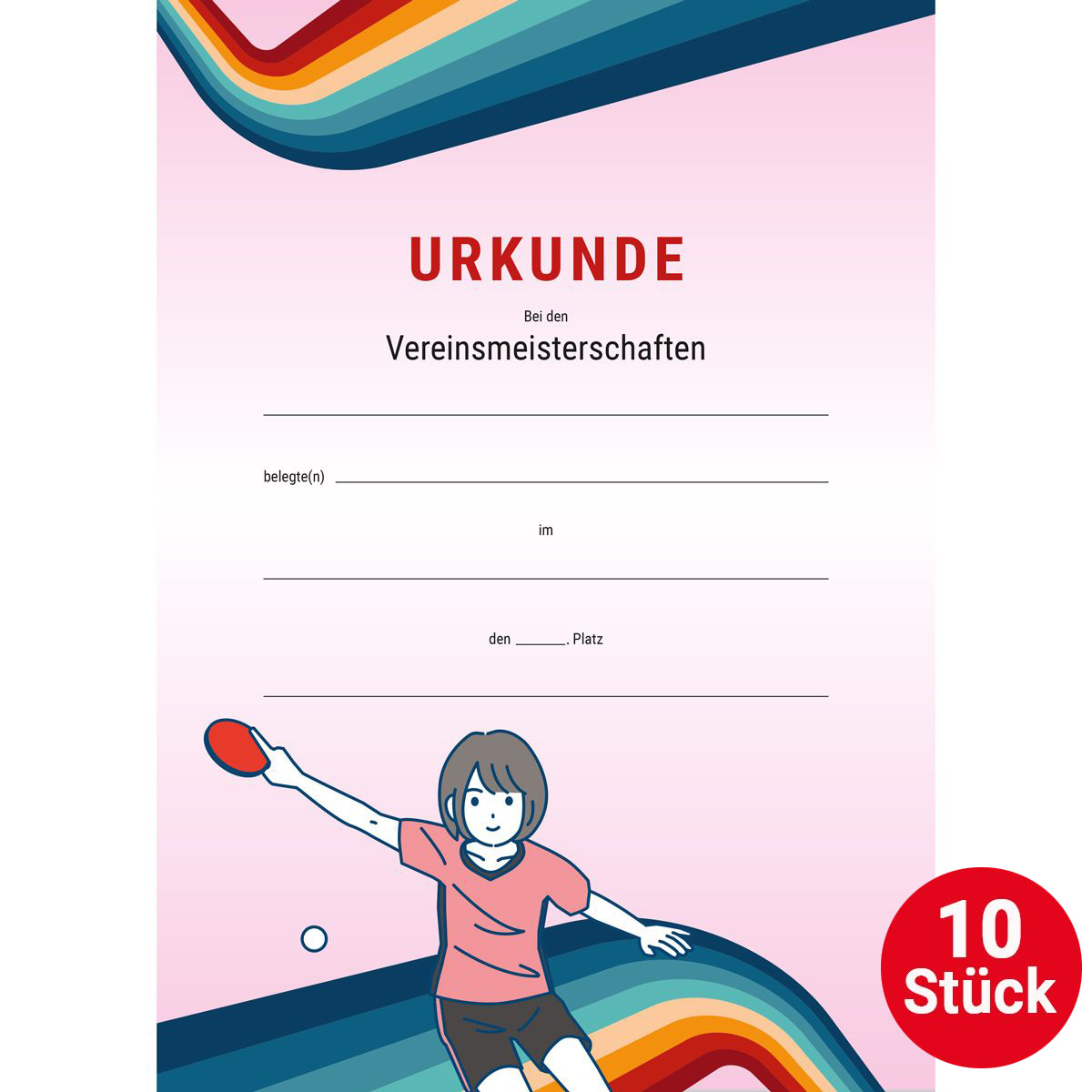 GEWO Urkunde Girls mit Text - Set (10 Stück)