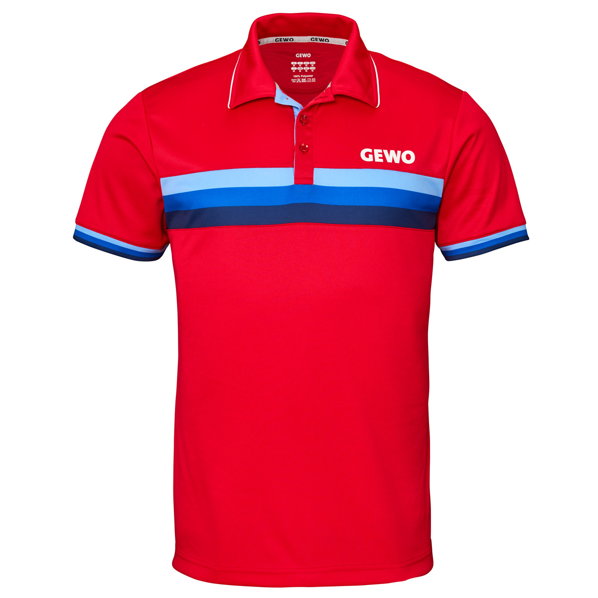 GEWO Poloshirt Santiago Baumwolle rot/blau XXXXL