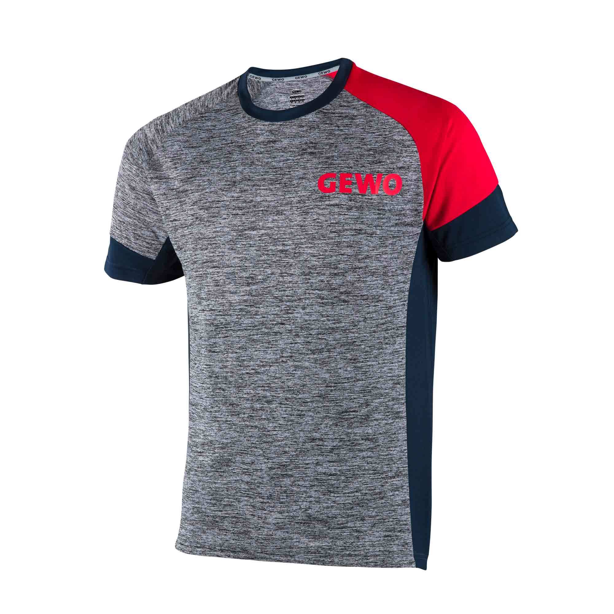GEWO T-Shirt Pesaro grau melange/rot S