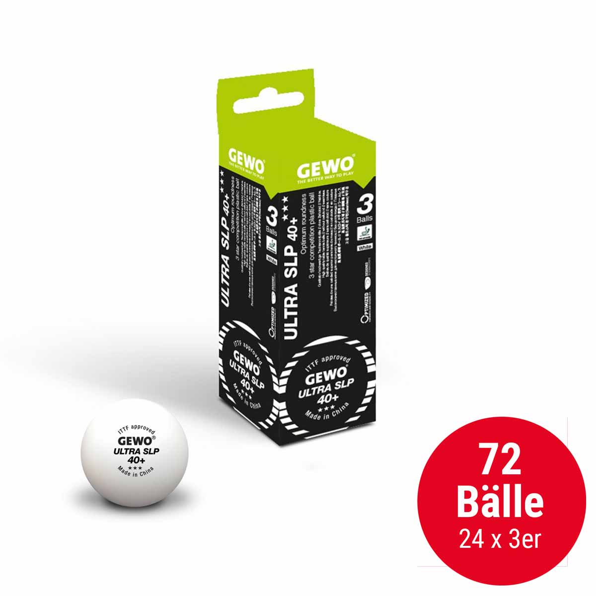 GEWO Ball Ultra SLP 40+ *** 24 x 3er  weiß