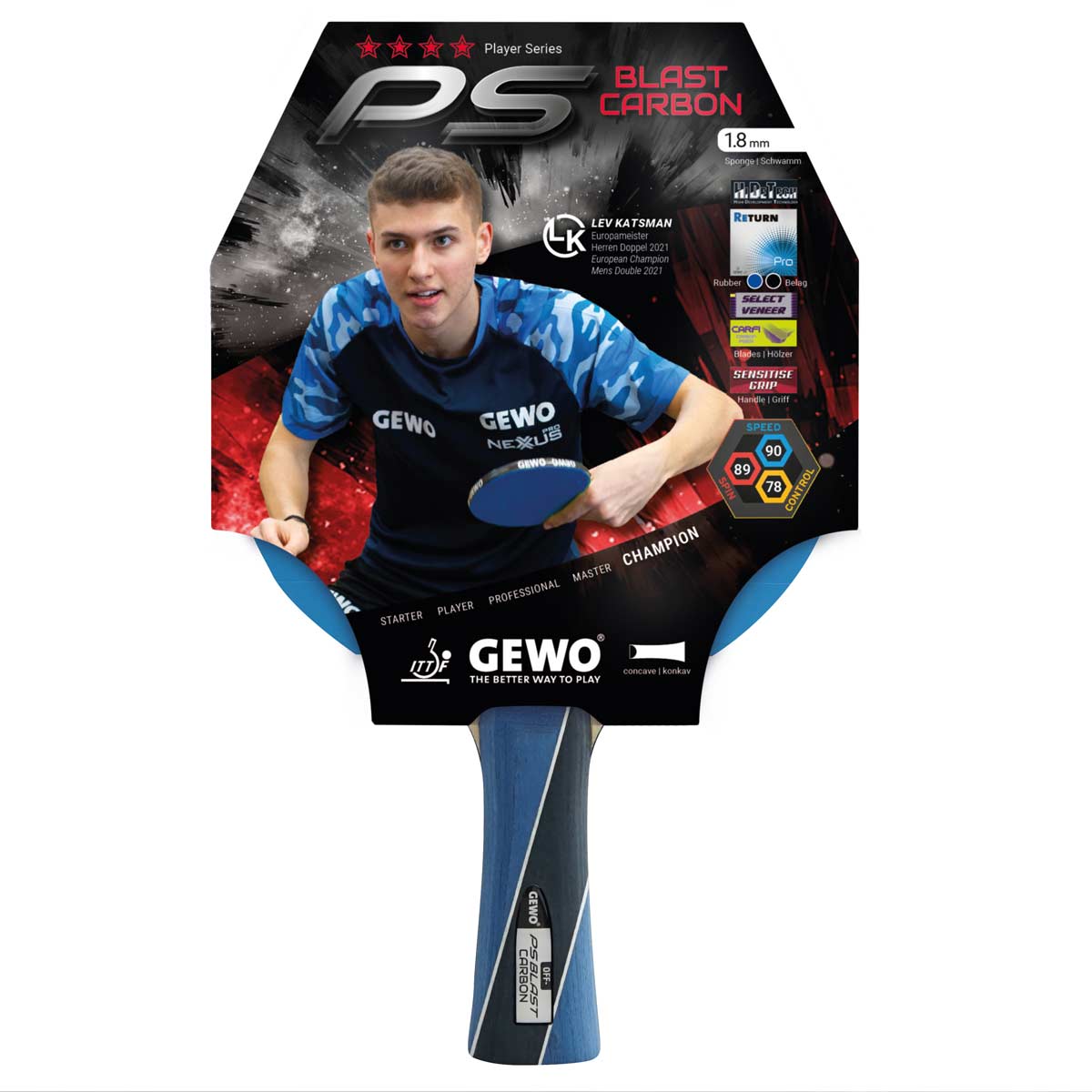 GEWO Schläger PS Blast Carbon   konkav