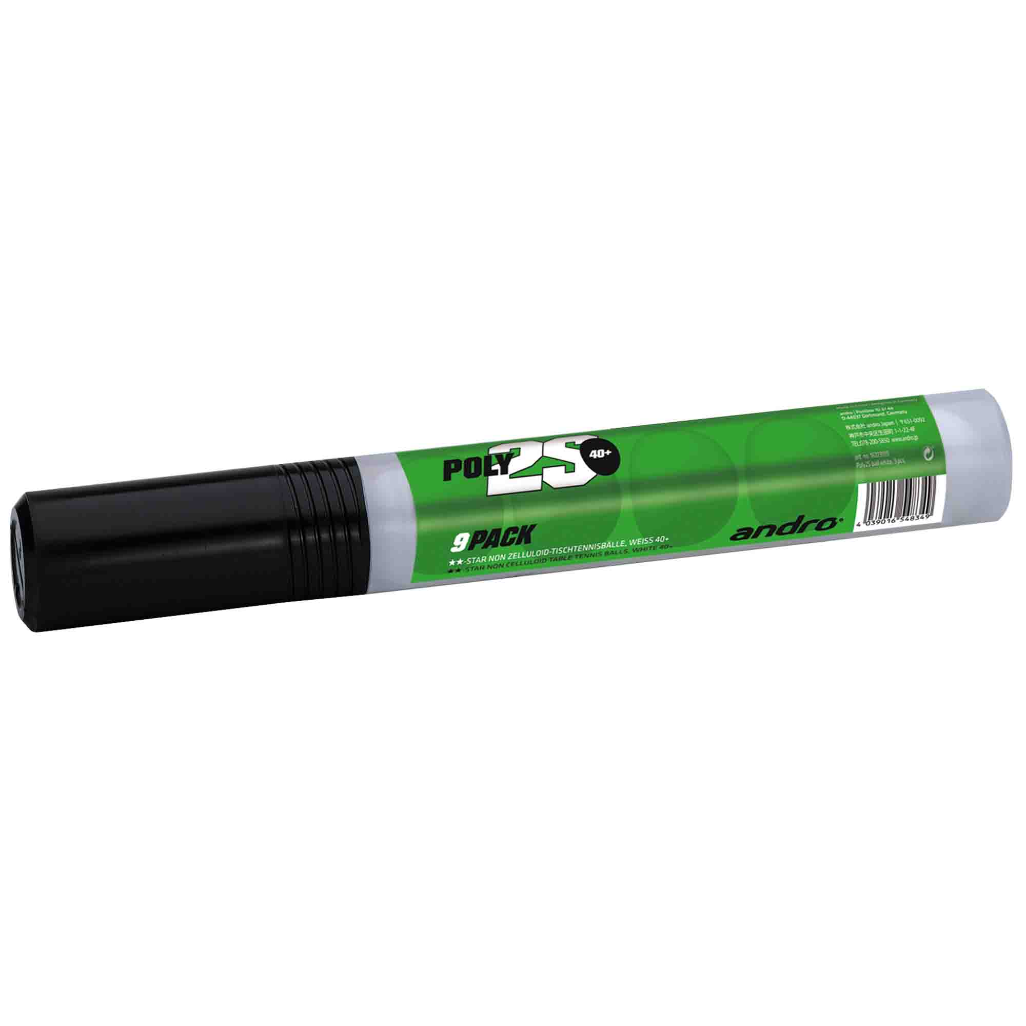 andro Trainingsball Poly2S** 9er Röhre weiß