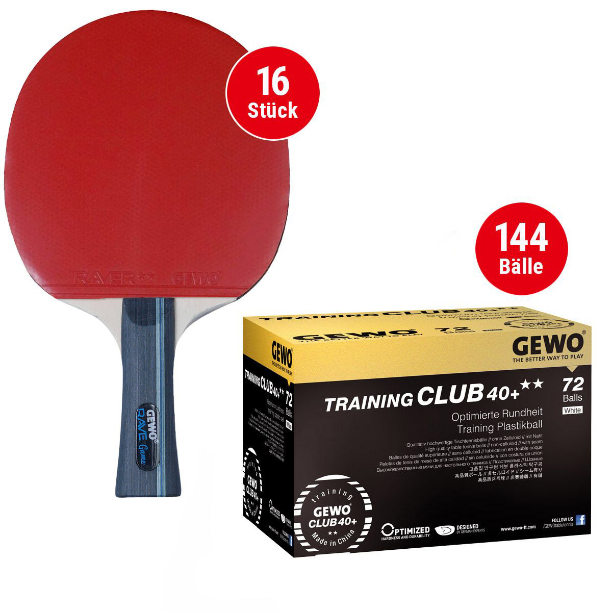 GEWO Tischtennis-Set für Schule / Verein