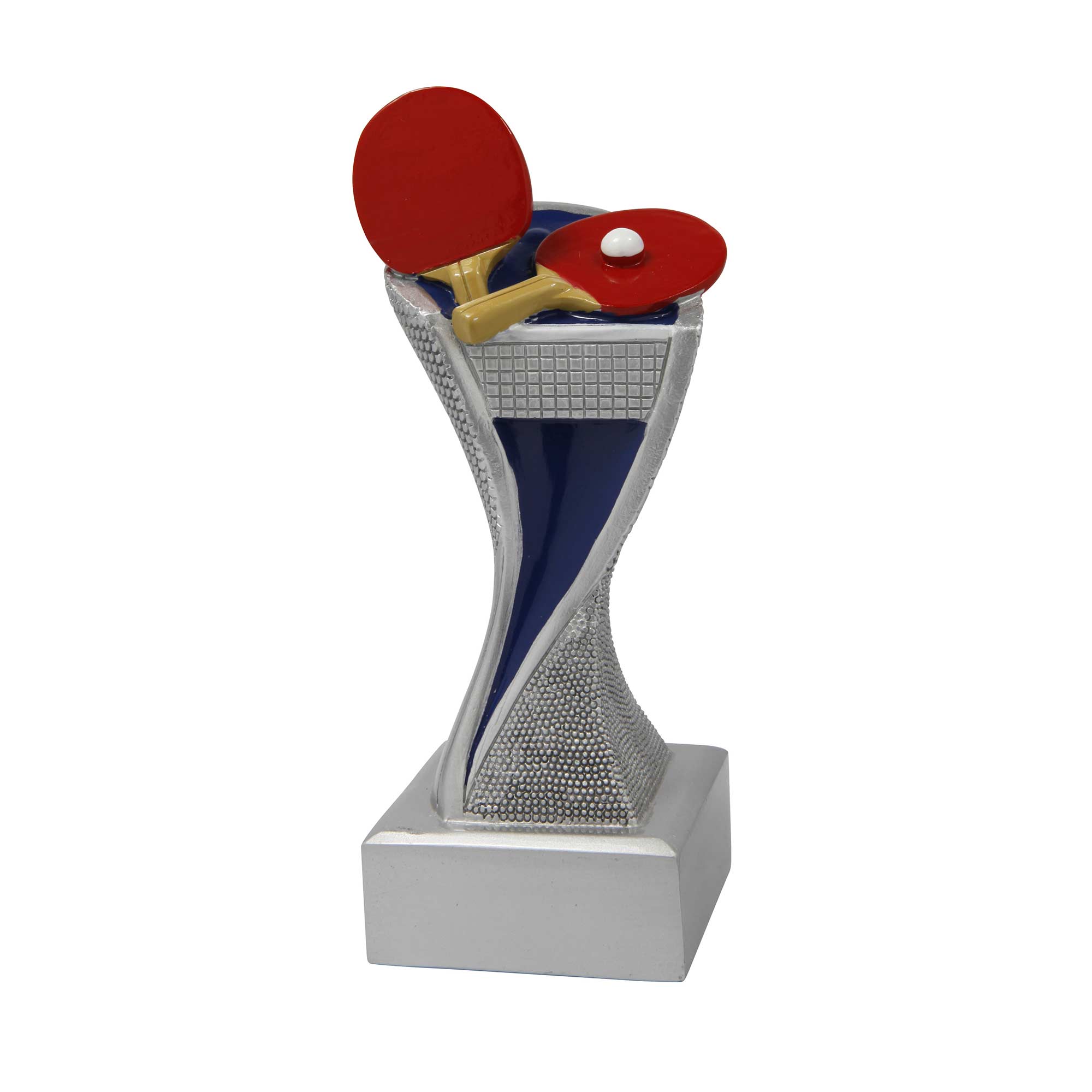 Pokal Trophäe TT-Schläger 17,5 cm silber/blau