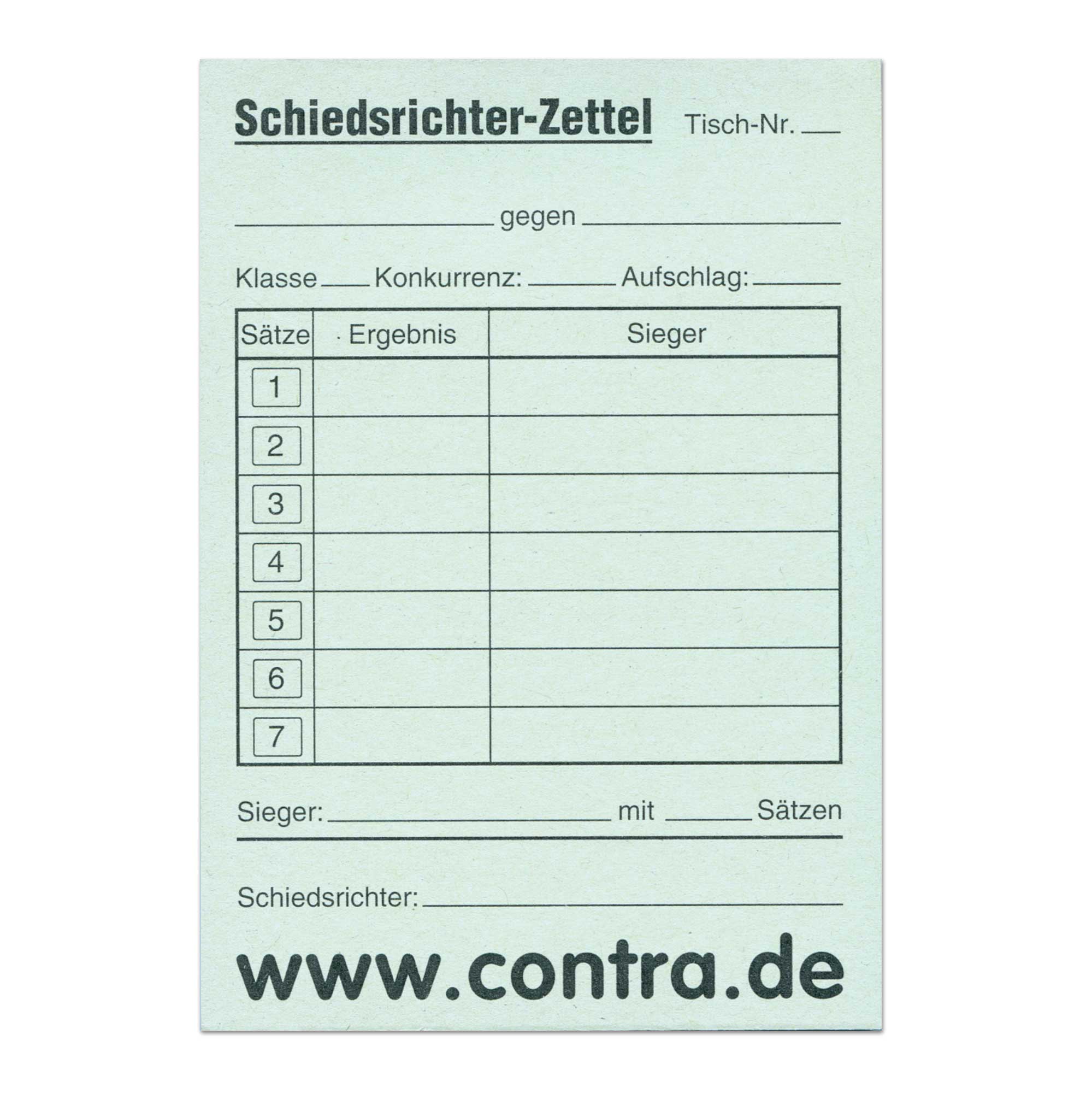 Schiedsrichterzettel-Block grün