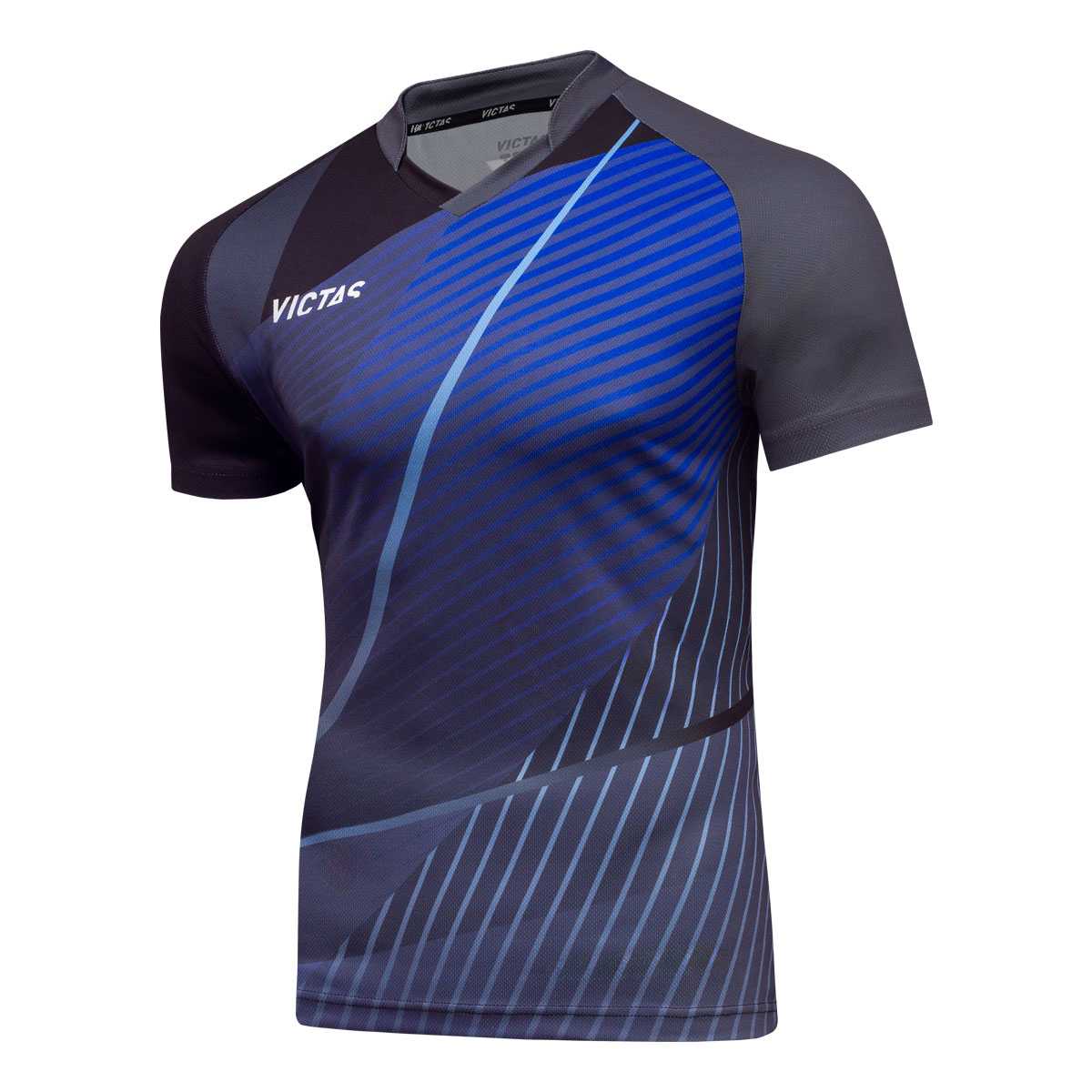 VICTAS Hemd V-Shirt 236 schwarz/blau XXXXXL