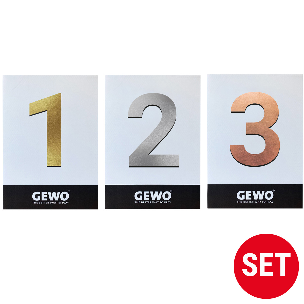 GEWO Platzierungstafeln 1, 2, 3 - Set (3-teilig)
