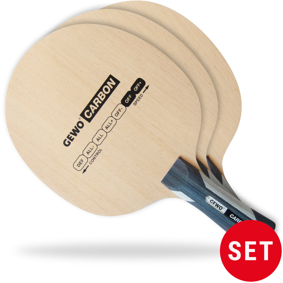 GEWO Holz Power Carbon - Set (3 Stück)  konkav