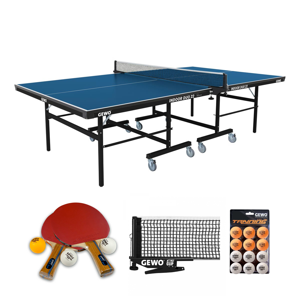 GEWO Tisch Indoor Duo 22 - Set (4-teilig) blau